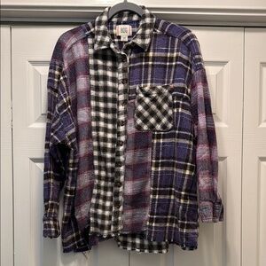 BDG Purple and Black Casual Button Down Shirt